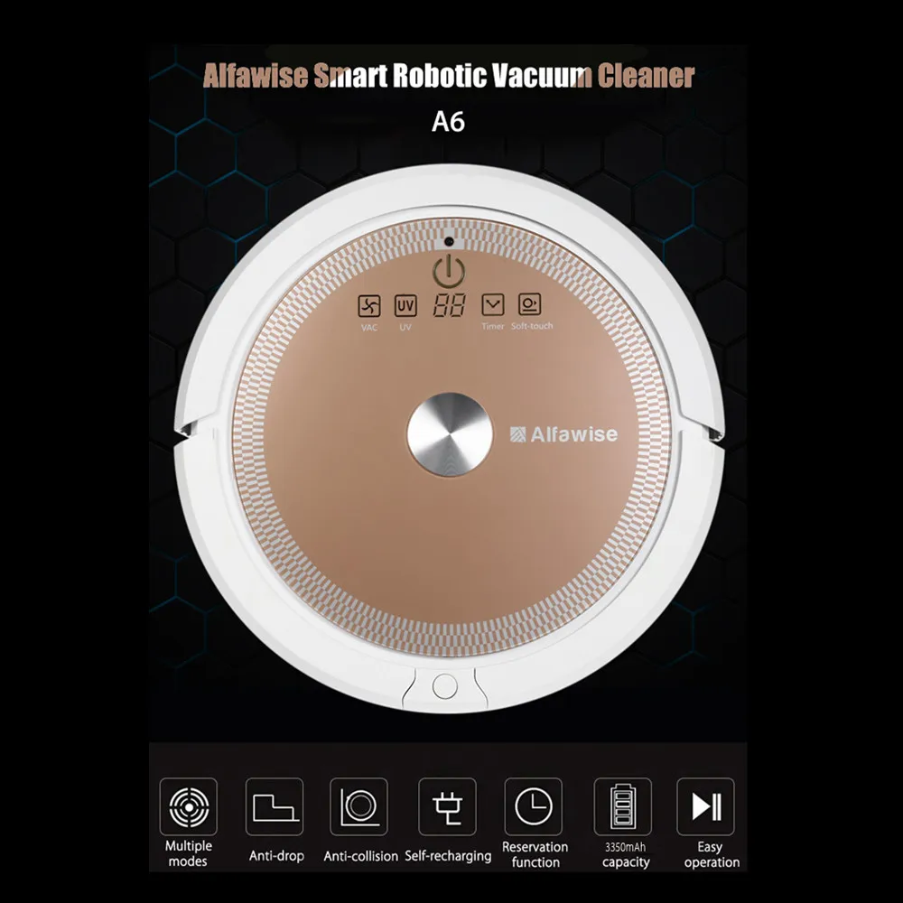 

Alfawise A6 Smart Robotic Vacuum Cleaner Cordless Sweeping Cleaning Machine Pink