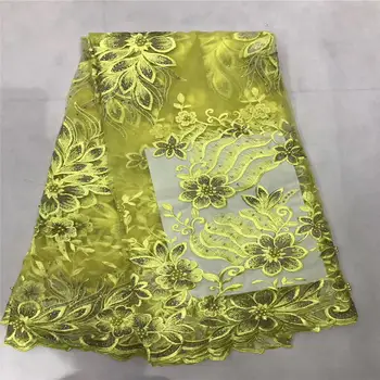 

wine African Lace Fabric 2019 High Quality 5yards Lace Tulle Lace Fabric African French Net Lace Fabric For party Dress HLL3250