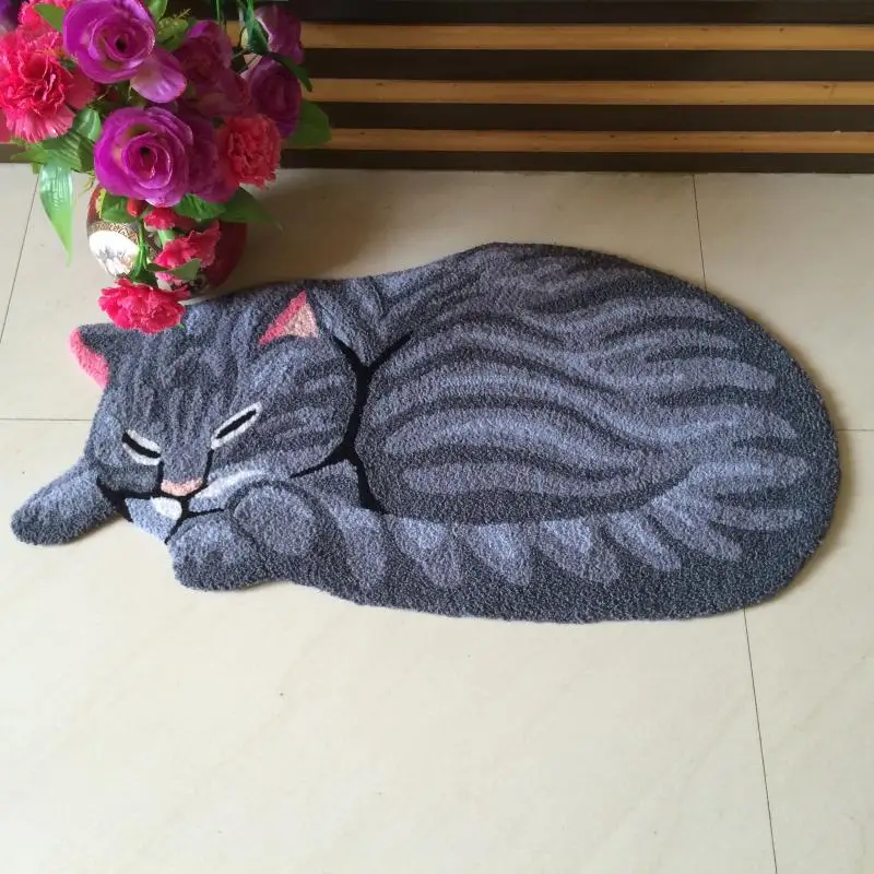 Креативный коврик дверной коврик для входа в дверь 3D Pet ковер в форме кошки Противоскользящий коврик для двери кошки напольный коврик для детской комнаты прикроватный ковер - Цвет: 1