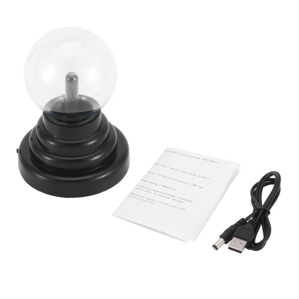 

ICOCO 3 inch USB Plasma Ball Electrostatic Sphere Light Magic Crystal Lamp ball Desktop Globe Laptop Light Lamp Christmas Party