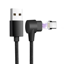 Магнитный кабель usb type C с углом 90 градусов, l-образный кабель, кабель usb type C, 1 м, нейлоновая оплетка, светодиодный индикатор, магнитный кабель для зарядки и синхронизации данных