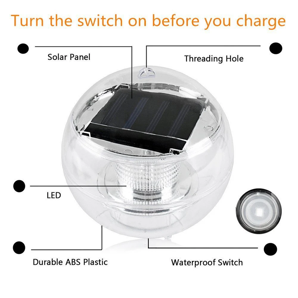 Плавающие, для освещения лампы для пруда изменение цвета Солнечный Глобус бассейн ночник лампа для плавательный бассейн для сада вечерние домашний декор