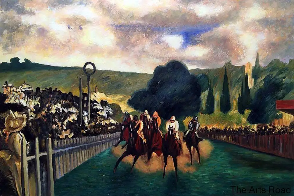 100% Handmade Living Room Wall Painting Racing at Longchamp, 1864 by Edouard Manet Oil Painting Landscape Art 100% Handmade Living Room Wall Painting Racing at Longchamp, 1864 by Edouard Manet Oil Painting Landscape Art