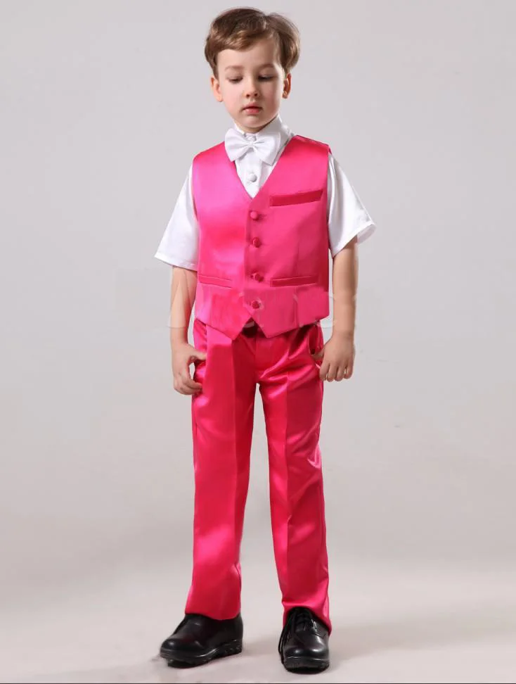 Лидер продаж, детская одежда на заказ Стильный дизайнерский Свадебный костюм для мальчиков, наряд для мальчиков темно-синего цвета(куртка+ штаны+ галстук+ жилет), смокинг