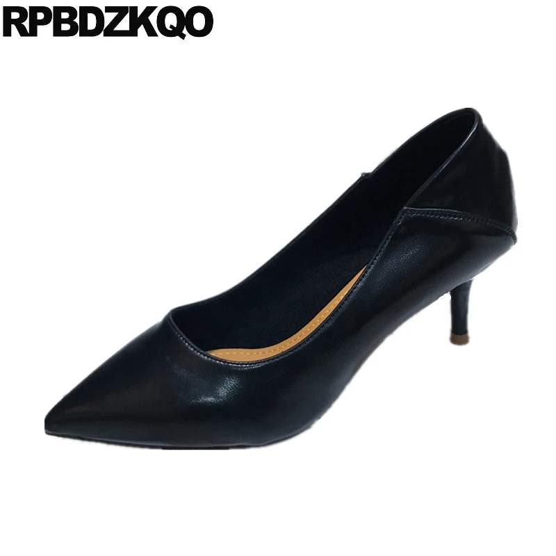 

red designer brand shoes women discount size 4 34 elegant office scarpin modern 2018 medium heels black thin pointed toe korean