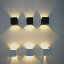 LED Wall Light Outdoor Waterproof IP65 Porch Garden Wall Lamp adjustable wall sconces White/black cube led wall mounted Lamps