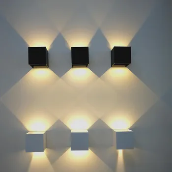 

LED Wall Light Outdoor Waterproof IP65 Porch Garden Wall Lamp adjustable wall sconces White/black cube led wall mounted Lamps