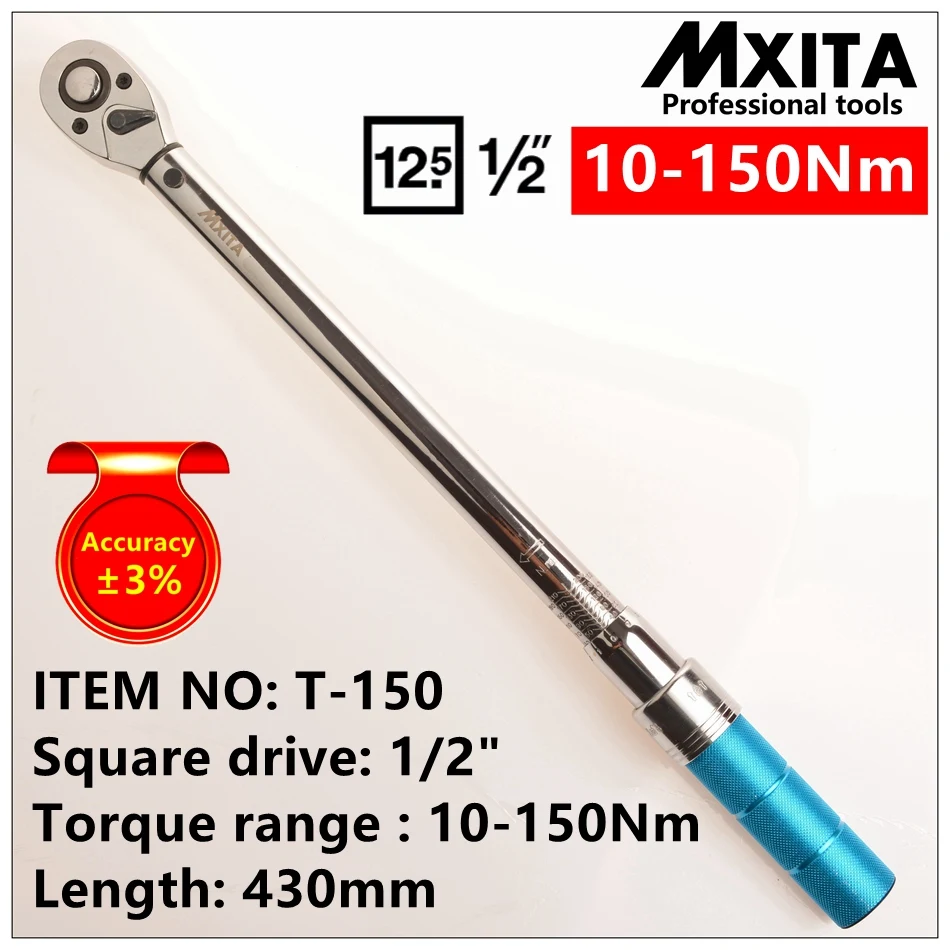MXITA точность 3% 1/2 10-150 нм Высокоточный профессиональный ключ с регулируемым крутящим моментом автомобильный гаечный ключ для ремонта автомобиля велосипеда ручные инструменты