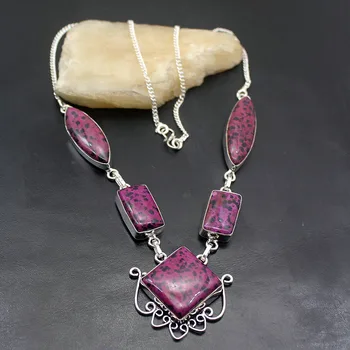 

Elegant Charms Dalmatian Jasper925 Sterling Silver Color Women Jewelry Pendant Necklace 20 Inch TF1044