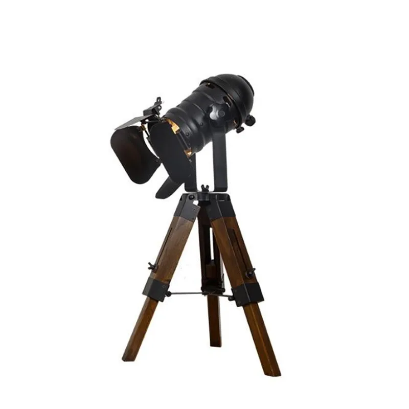 

Vintage Loft Black Iron Wood Table Lamp for Foyer Bedroom Study Decor Retro Industrial Desk Reading Light 2412