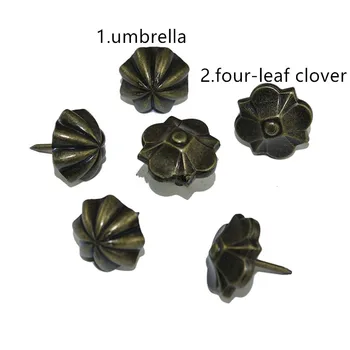 

Vintage Umbrella Four-leaf Clover Nails Decorative Tacks Stud Wooden Box Case Furniture Nails Pushpin,20*23mm,50Pcs
