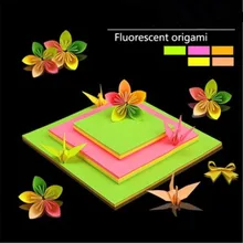 Детская квадратная ручная работа цветная флуоресцентная оригами Бумага DIY художественные материалы, тиснение машинной бумаги