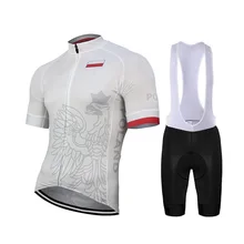 Польская команда белый набор Джерси для велоспорта, настраиваемый Топ для шоссейных горных гонок, одежда для велосипеда, дышащий 9D гель