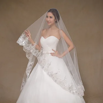 

Bride's wedding veil white sequins length 3M wedding veil length 3M veil cathedral wedding Vail wending Vail