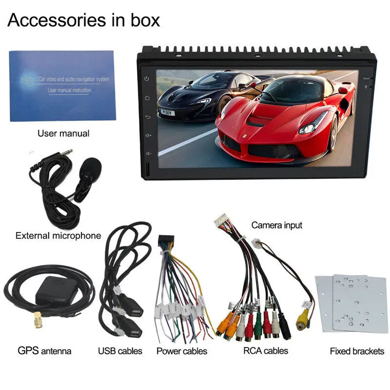 Android8.0 Bluetooth 4-Core Car Stereo Radio 2DIN 7&quot MP5 Player GPS Wifi FM | Автомобили и мотоциклы