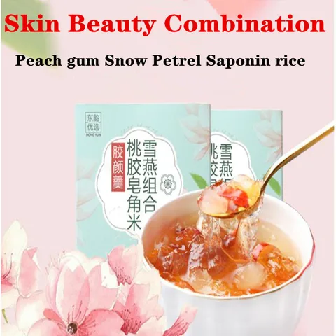 Goma do Pêssego do Floco de Neve de Alta Combinação de Arroz Beleza e Cuidados com a Pele Qualidade Natural Puro Saponina Hot-selling Embalagem Independente