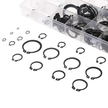 

300Pcs 1-14" E-Clip Snap Circlip Kits Retaining Ring Retention of Bearings Assortment Case