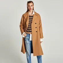 

2018 long-sleeved lapel new autumn and winter leisure long coat