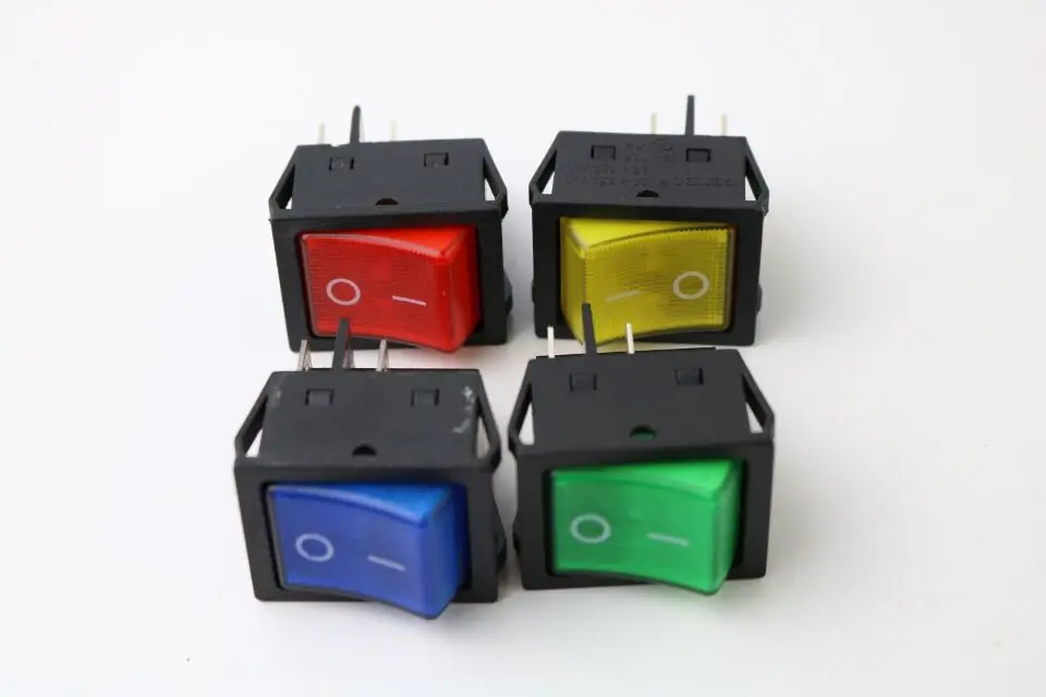KCD4 20A 250VAC / 25A 125VAC Красный кнопочный выключатель света 4 Контактный Выключатель