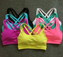 Eshtanga Brand yoga bra Women Tank Tops Fitness Shock Proof Quick Dry Backless Cross Tanks Push Up Crop Bra Size XS-XL