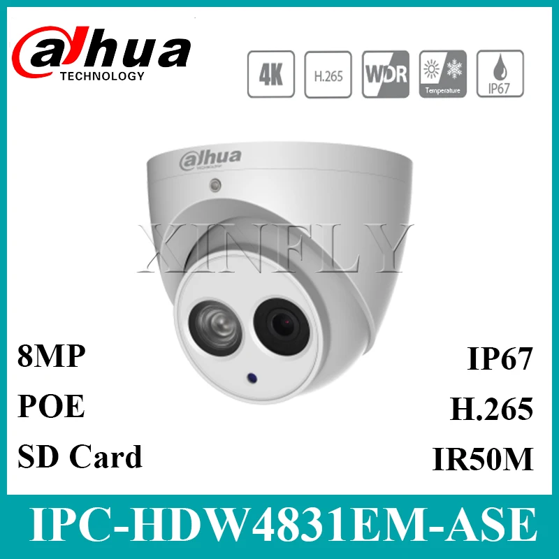 

Dahua IPC-HDW4831EM-ASE Original English Firmware 4K 8MP IR Eyeball Network Camera IR50m Built-in MIC Upgrade IPC-HDBW4831E-ASE