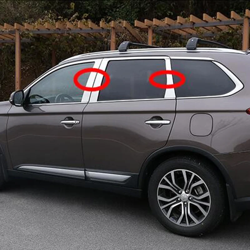For-Mitsubishi-Outlander-2014-2015-2016-2017-2018-2019-Chrome-Window-Pillar-Post-Cover-Trim-Molding