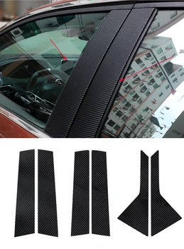 

6pcs Car Styling Fit For 2017 Peugeot 3008 GT Line Accessories Black B Pillar Posts Carbon Stickers Window Trim Sticker