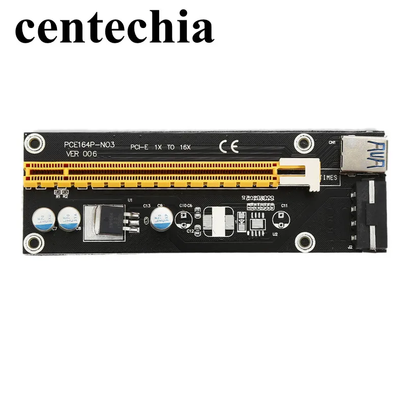 USB 3.0 PCI-E Express 1x To 16x Extender Riser Card Adapter with 15pin to 4PIN Power SATA Cable For BTC bitcoin mining device