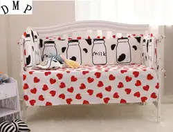 6 шт. 100% хлопок детские кроватки Постельное белье наборы Детская кровать вокруг, включают :( 4 бамперы + лист + наволочка)
