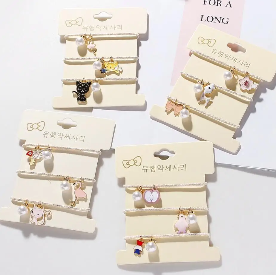 

3pcs/lot-Korea Lovely Alloy Cartoon Hair Rope Tie Hair Rubber Band Girl's Adorable Hair Accessories