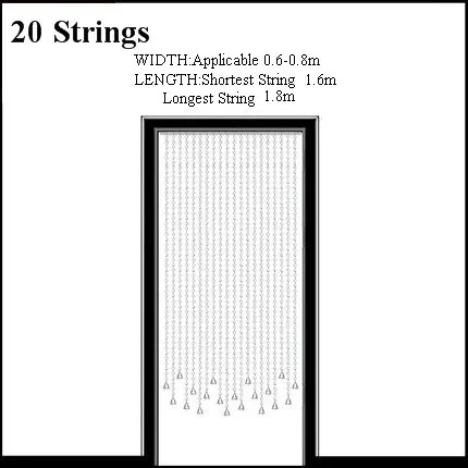 Роскошный хрустальный занавес, блестящий бисер, струнная дверная Штора для окна комнаты, разделитель, украшение дома, cortinas - Цвет: 20 Strings 1.8m