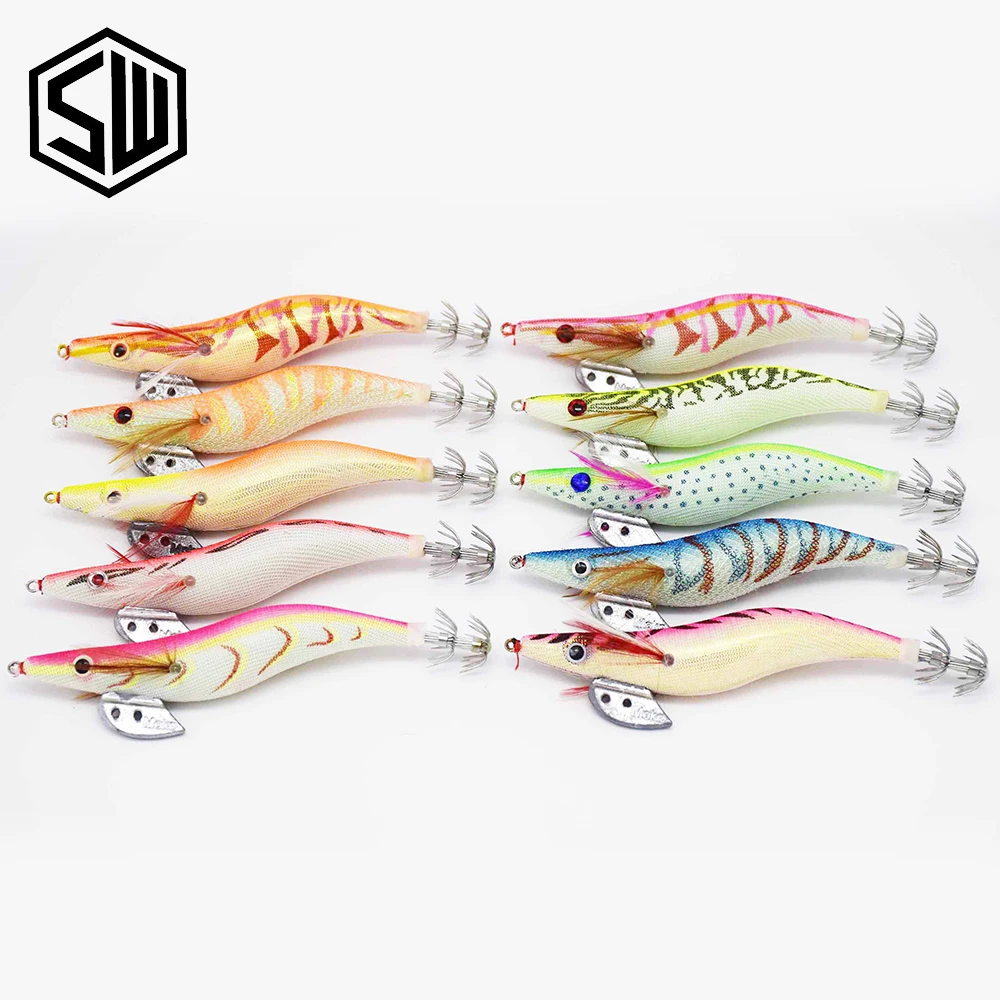 SW 1 шт. isca pesca Светящиеся креветки блесна для креветок светящиеся деревянные ловли