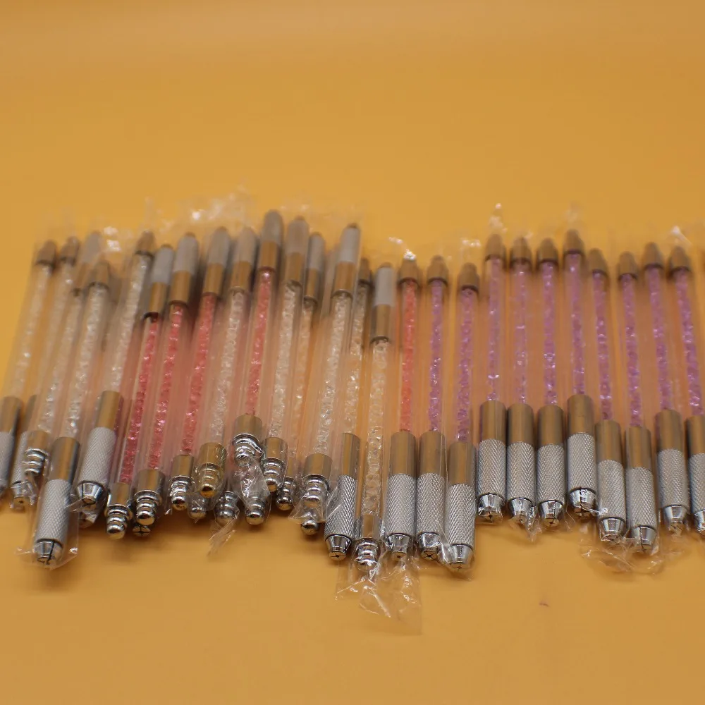 

10 Pcs Manual Microblading Pen Crystal Two Use Eyebrow Tattoo pen For 3D Permanent Makeup Eyebrows Tattoo Embroidery