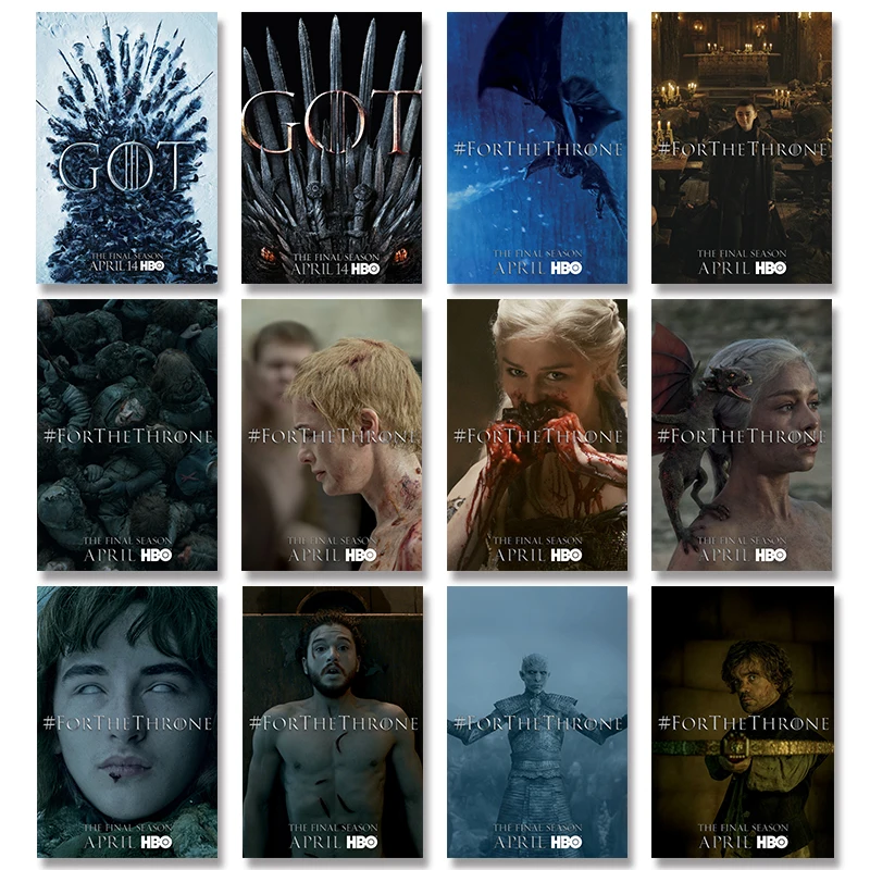 

Game of Thrones Season 8 TV Play Silk Poster and Prints Wall Art for Bed Room Home Decor Decorative Pictures