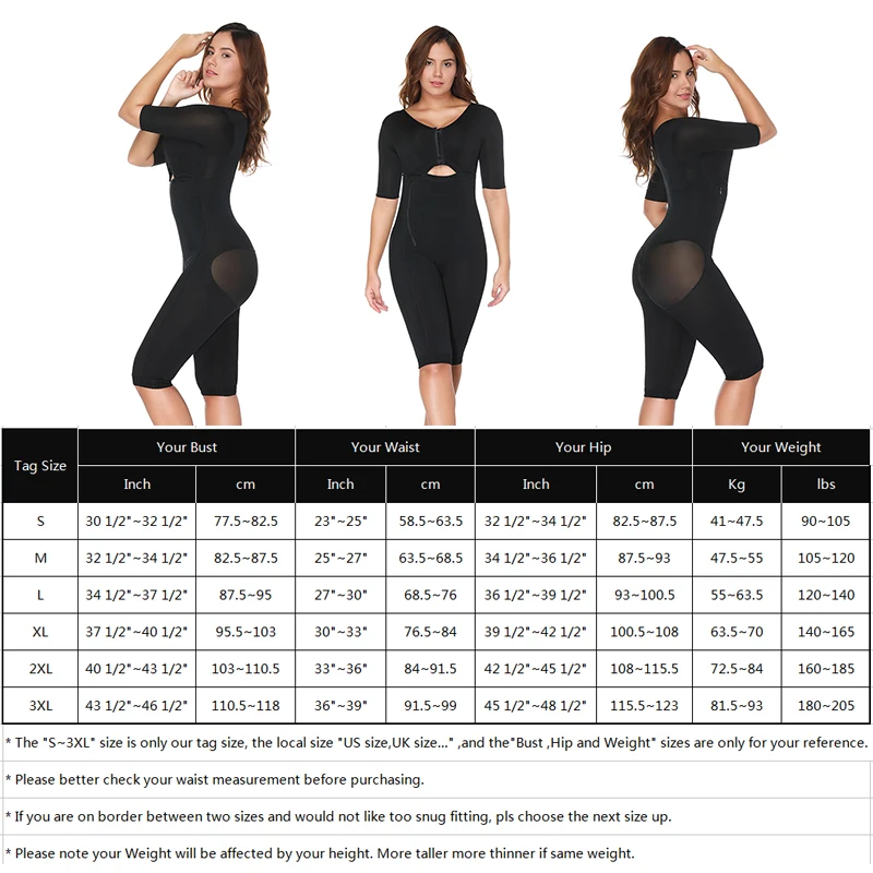 Women Fajas Colombianas Powernet Full Body Shaper Post-Surgery BodySuit Waist Trainer Corset Shapewear Tummy Control Arm shaper Women Fajas Colombianas Powernet Full Body Shaper Post-Surgery BodySuit Waist Trainer Corset Shapewear Tummy Control Arm shaper