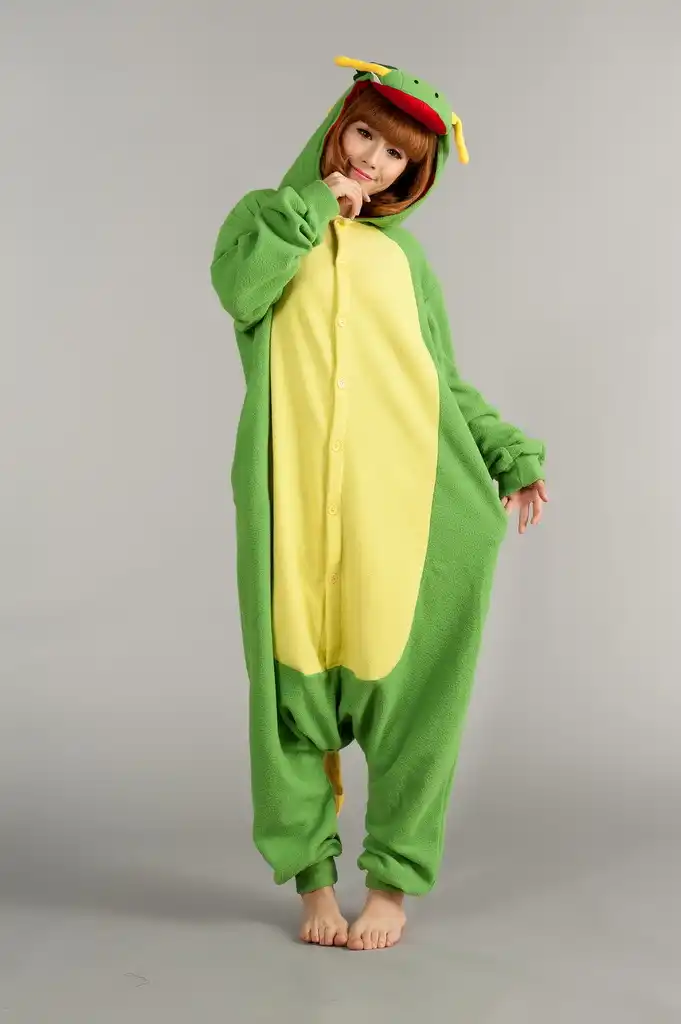 Pijamas Mameluco De Dinosaurio Para Adulto Dinosaurio Verde