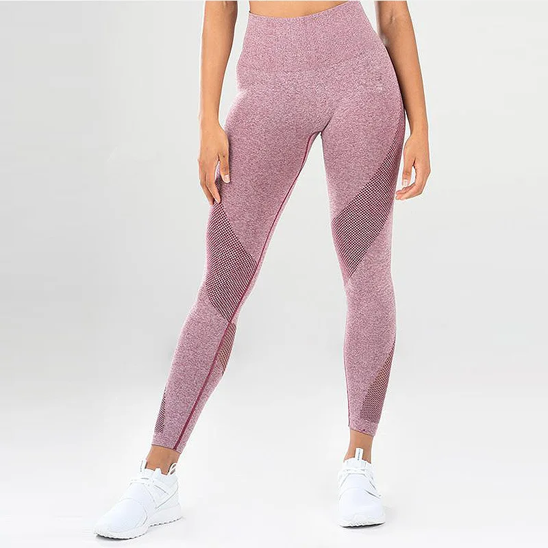 

mesh sports wear for women gym slim high waist energy seamless leggings yoga pants fitness trainning clothing