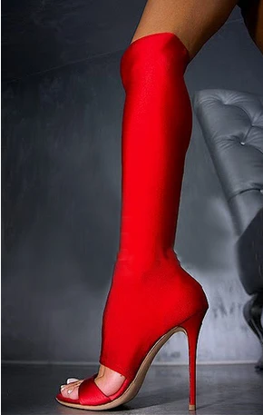 Pointed Toe Over the Knee Open Toe Women Stretch Boots Sexy Cut-outs Slip On Slim Boots High Heels Solid Fashion Ladies Shoes Pointed Toe Over the Knee Open Toe Women Stretch Boots Sexy Cut-outs Slip On Slim Boots High Heels Solid Fashion Ladies Shoes