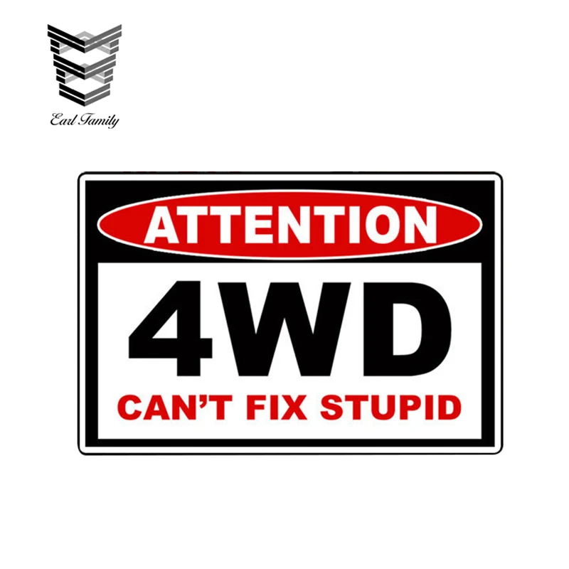 EARLFAMILY 13 см X 8 6 забавная наклейка с Предупреждение ениями о внедорожнике 4WD