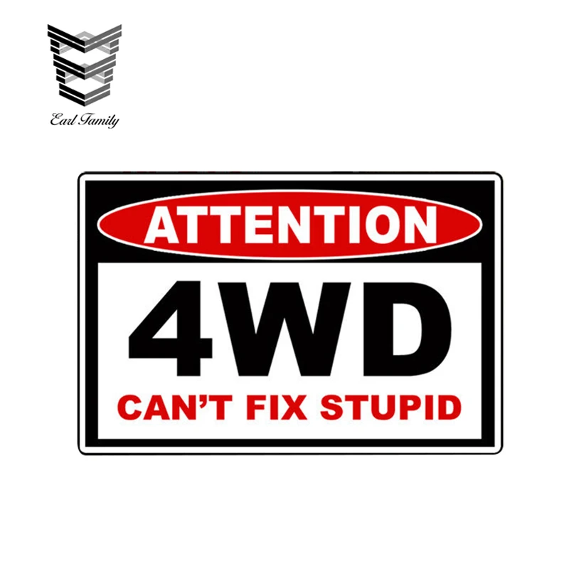 EARLFAMILY 13cm X 8.6cm Funny 4WD Off Road Warning Sticker Decal Car Truck Bumper Graphic 4x4 ATV SxS HD Car Stickers