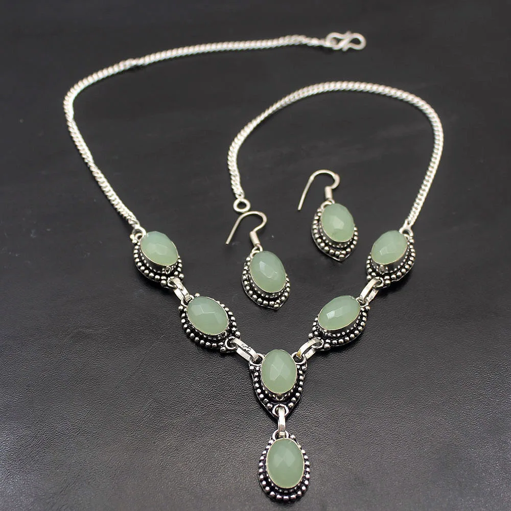 

Hermosa 49% OFF Vintage Natural Agate925 Sterling Silver Earrings Necklace Jewelry Sets Women Gifts Free Shipping