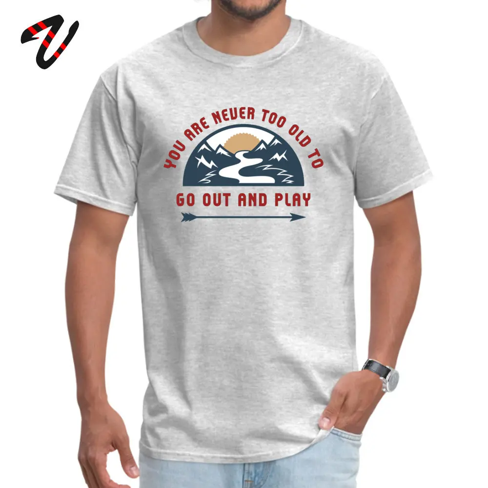 Adventure Go Out And Play Round Neck T Shirt Summer/Autumn Casual Tops Shirt Short Sleeve Latest 100% Cotton Tee Shirt Men Adventure Go Out And Play18685 grey