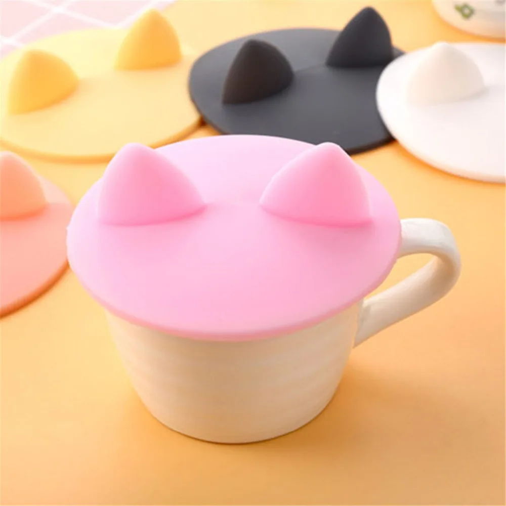 Силиконовые Милые кошачьи уши Клубника Лимон канталупа арбуз чайная чашка с крышкой фруктовая чашка крышка для чашек колпак для посуды крышки