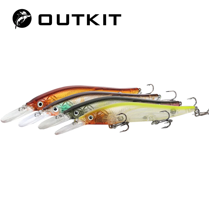 

OUTKIT 1Pcs Minnow 11cm 15g Fishing Lure Crankbait Iscas Artificiais Fishing Wobblers 3D Eyes Leurre Fishing Tackle Hard Bait