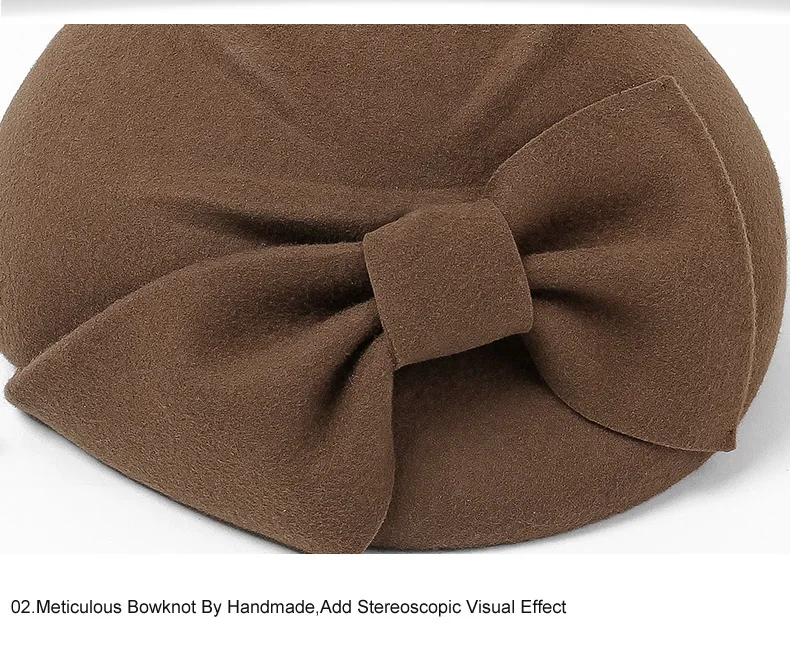 FS зимняя Дамская Мода французская шляпа берет для женщин Австралия шерсть черный фетр Fedora женский лук Pillbox шапки шапочка стюардессы