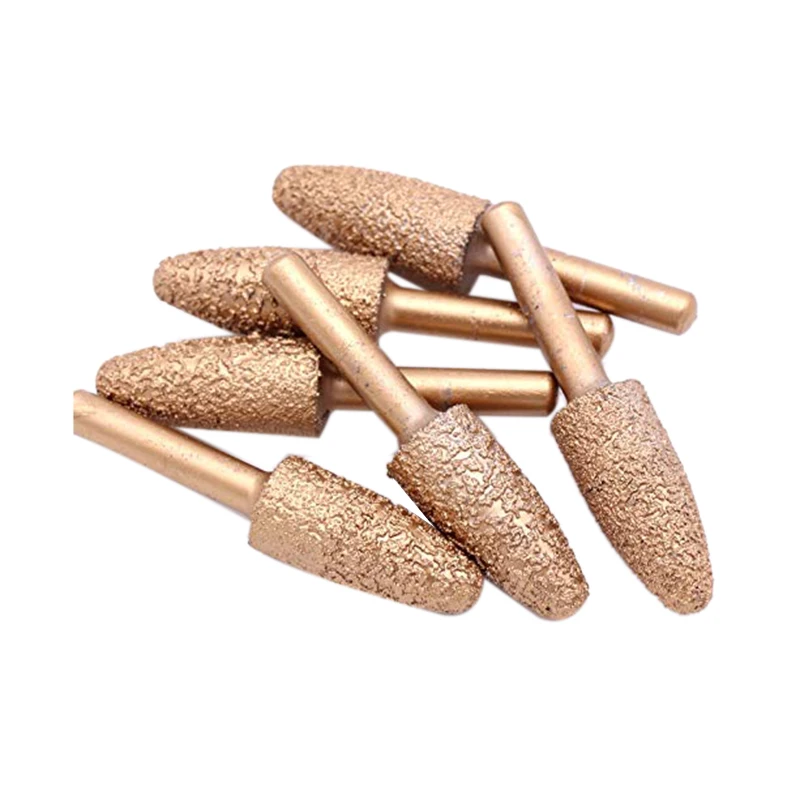6Pcs 13Mm Tool Holder Vacuum Brazed Diamond Burr Alloy Grinding Head For Stone Jade Peeling Electric Engraving Tools | Инструменты