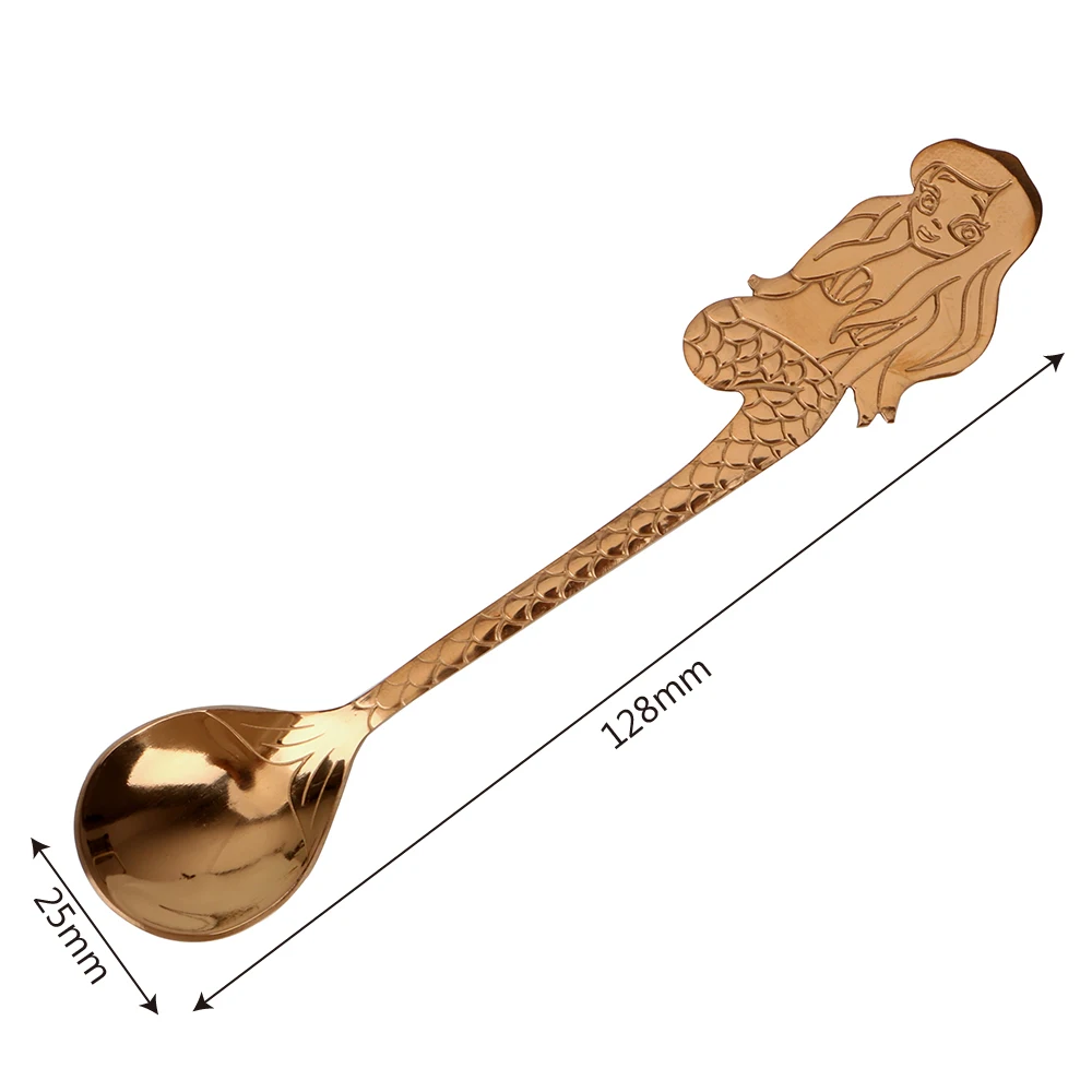 HOOMIN столовые приборы кофейная подставка для вина 12,5 см кофейная ложка из нержавеющей стали Русалка ложка с украшением креативный кухонный гаджет