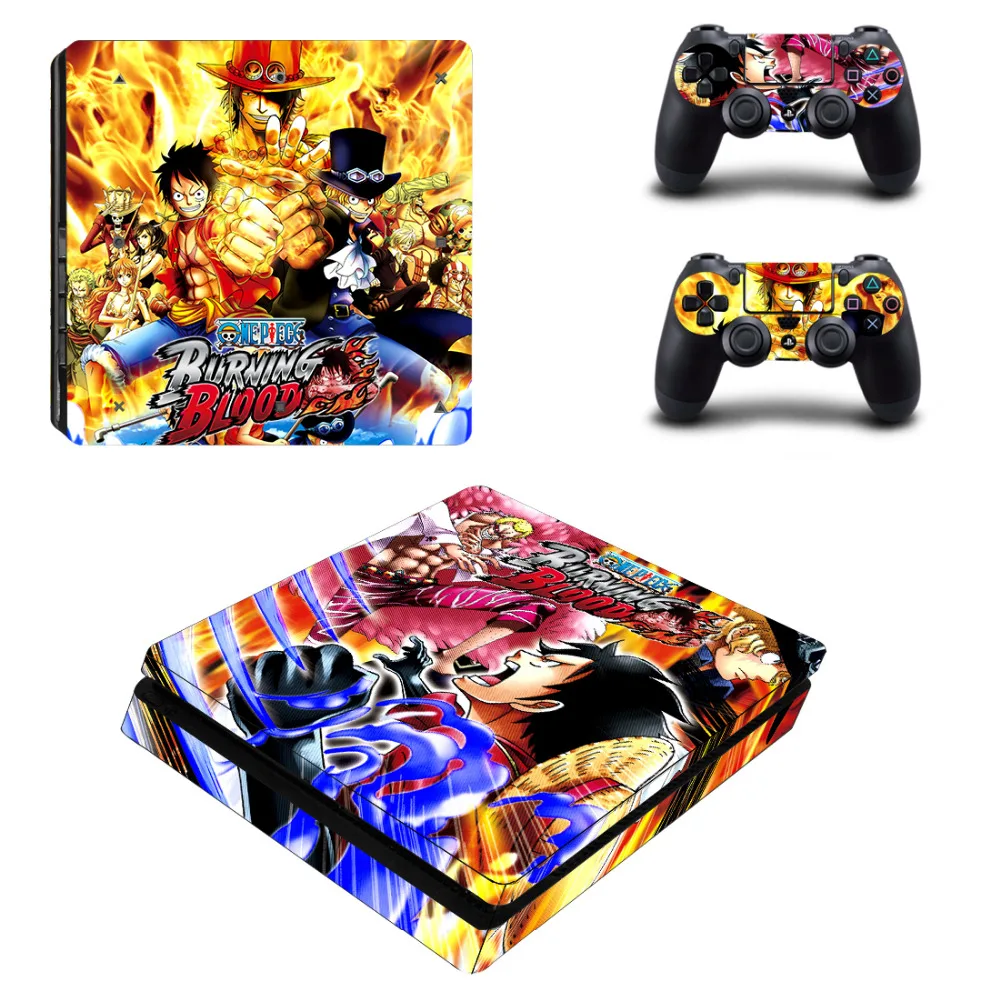 Аниме One Piece Luffy Decal PS4 Slim Skin Sticker для консоли Sony PlayStation 4 и 2 контроллеров Sticker|stickers