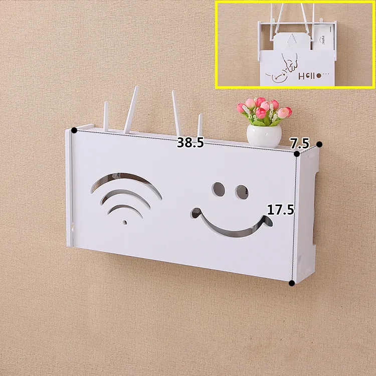 WiFi Router Shelf Wall Mount Router Book Storage Box Router Rack Shelf Bracket, 38.5x 17.5 cmin