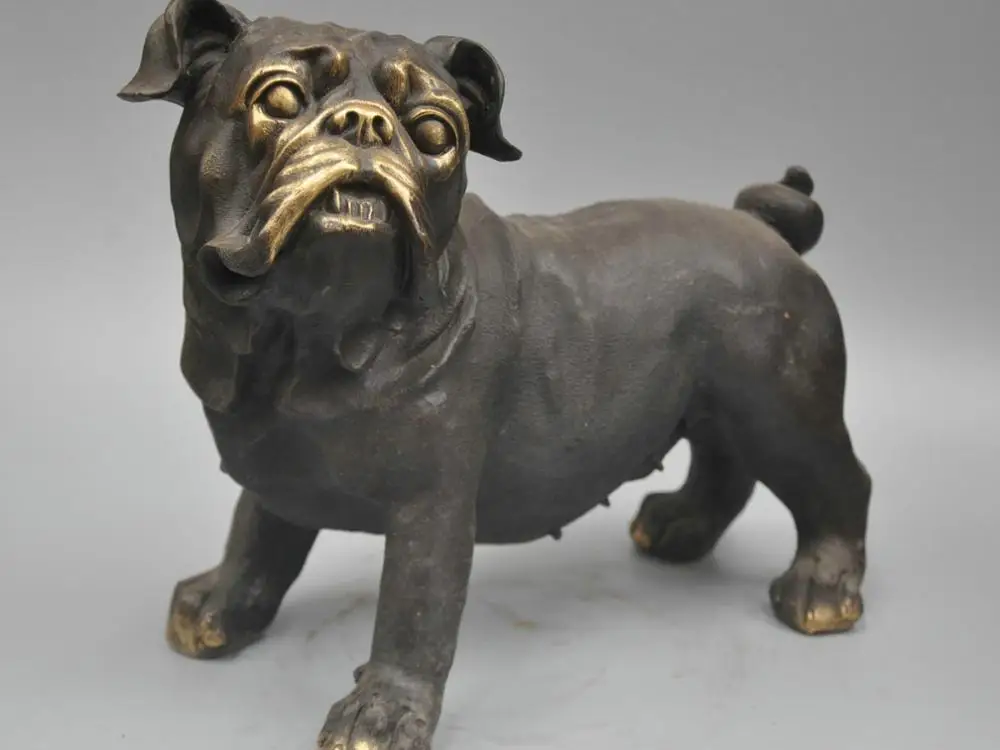 

12'' Pure Bronze Bulldog Statue Figurine